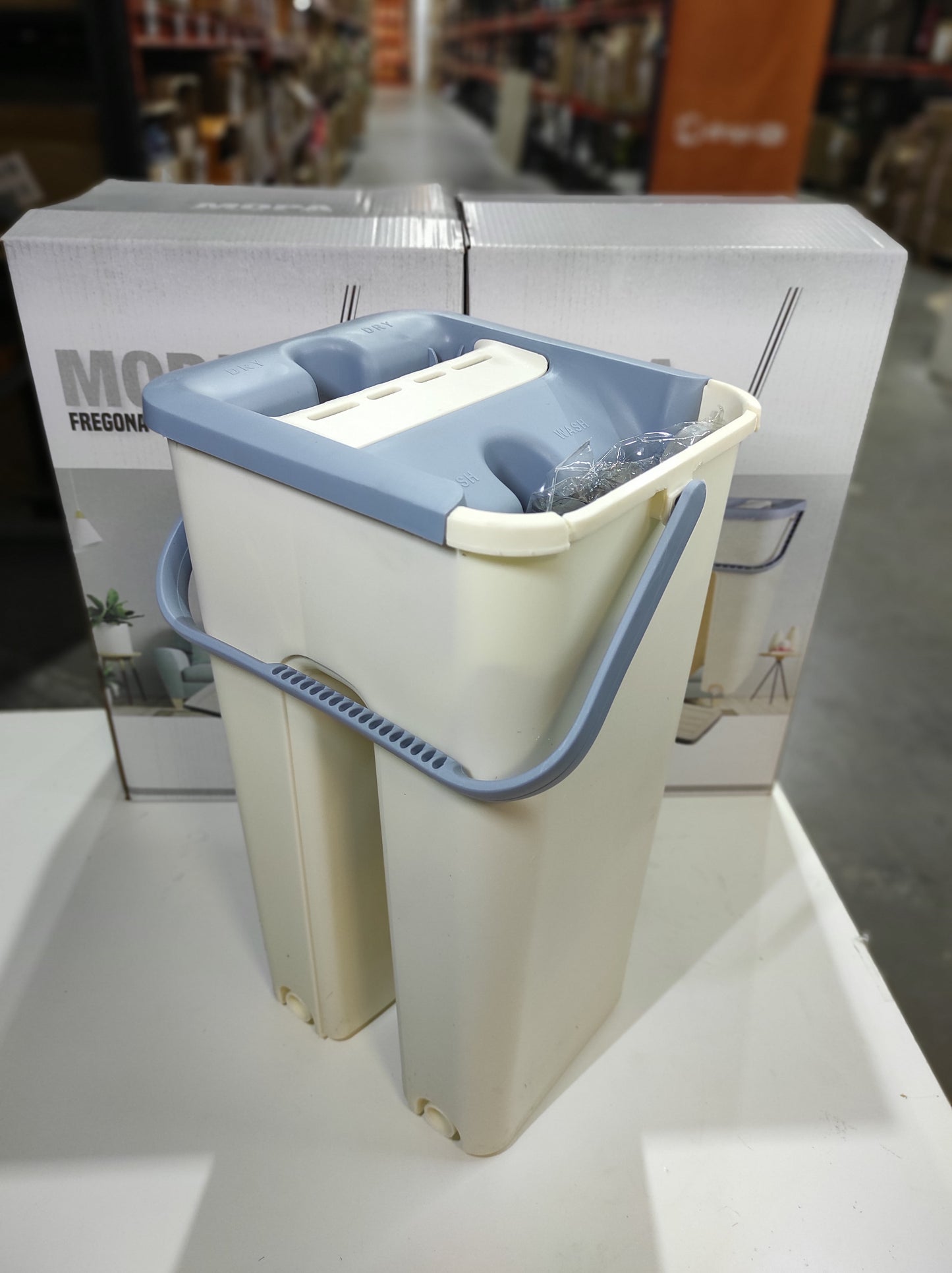 Fregona 2 en 1 con Cubo Inteligente – Lava y Seca sin Ensuciarte