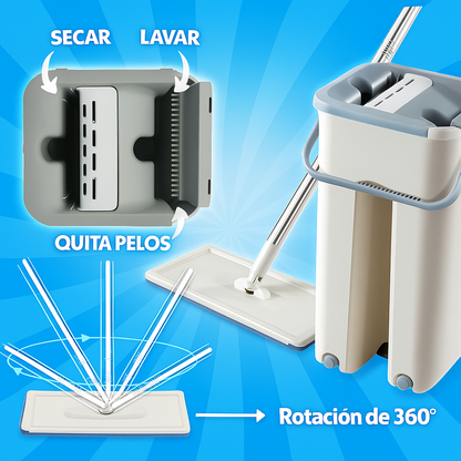 Fregona 2 en 1 con Cubo Inteligente – Lava y Seca sin Ensuciarte